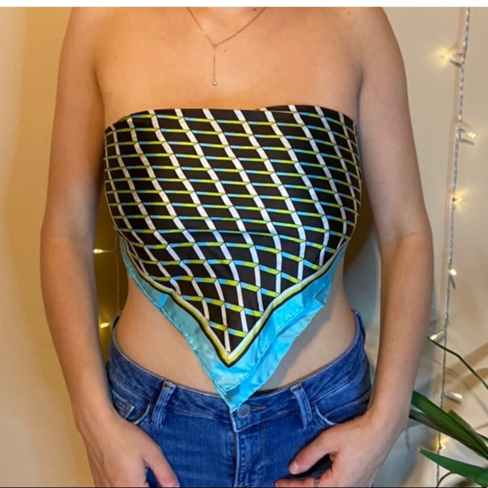 Thrifted vintage scarf top!!!
